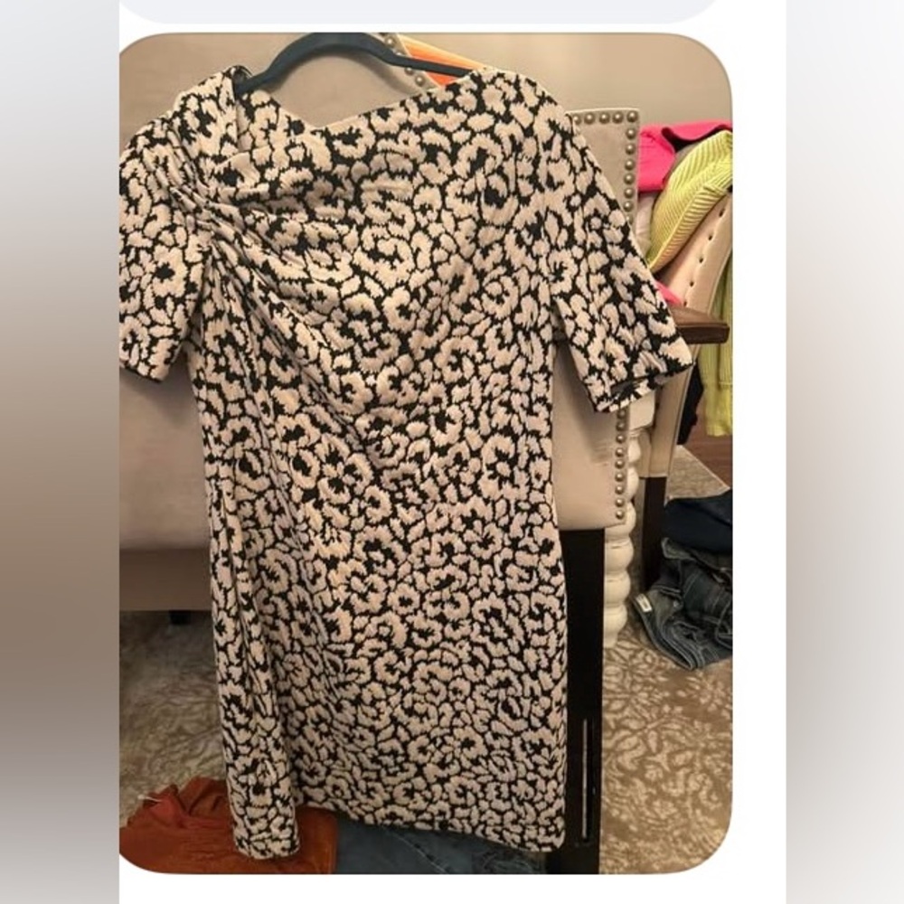 Marvin Richards Black and Cream Asymmetrical Dress